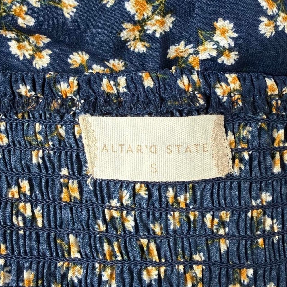 Altar'd State Floral Navy Blue Max Dress Size Small - Picture 7 of 7